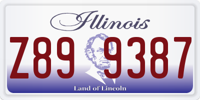 IL license plate Z899387