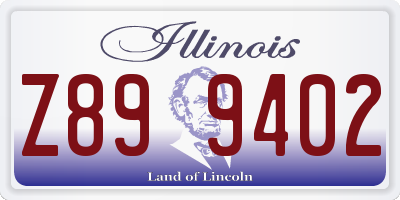 IL license plate Z899402