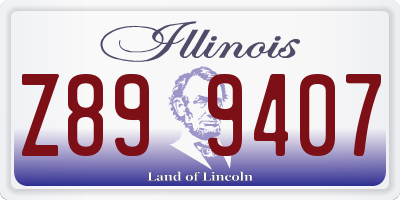 IL license plate Z899407