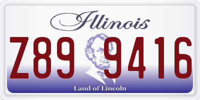 IL license plate Z899416