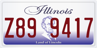 IL license plate Z899417