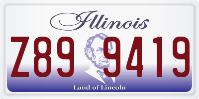 IL license plate Z899419