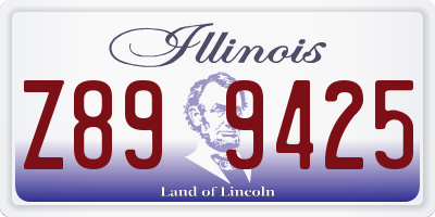 IL license plate Z899425