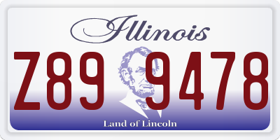 IL license plate Z899478