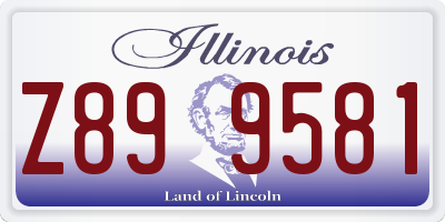 IL license plate Z899581