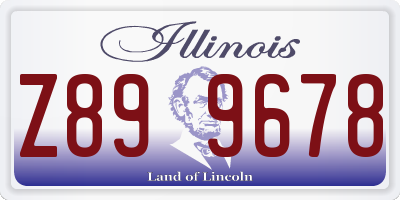 IL license plate Z899678