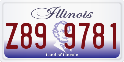 IL license plate Z899781