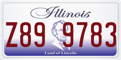 IL license plate Z899783