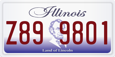 IL license plate Z899801