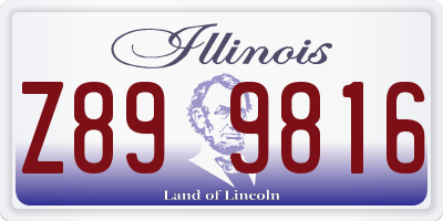 IL license plate Z899816