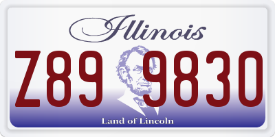 IL license plate Z899830