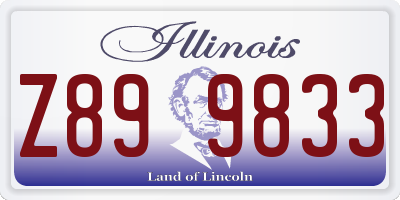 IL license plate Z899833