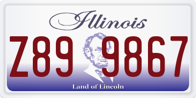 IL license plate Z899867