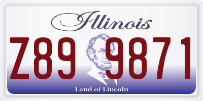 IL license plate Z899871