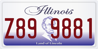 IL license plate Z899881