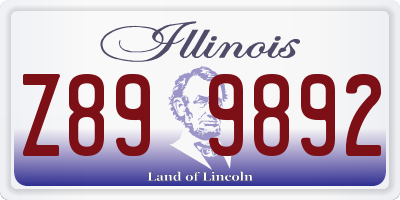 IL license plate Z899892