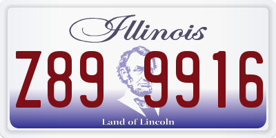 IL license plate Z899916