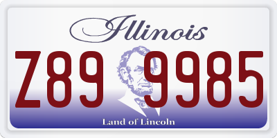 IL license plate Z899985
