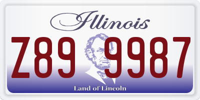 IL license plate Z899987