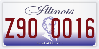 IL license plate Z900016