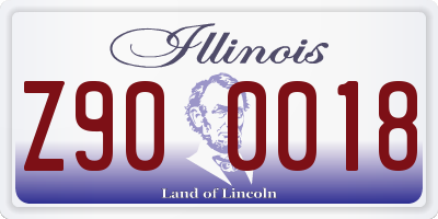 IL license plate Z900018