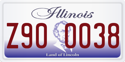 IL license plate Z900038