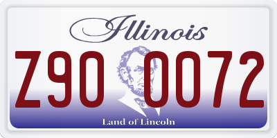 IL license plate Z900072
