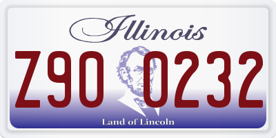 IL license plate Z900232