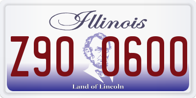 IL license plate Z900600