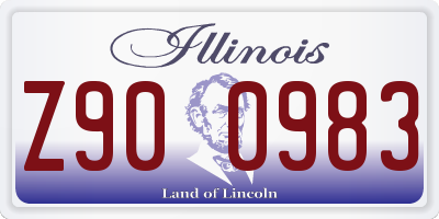 IL license plate Z900983