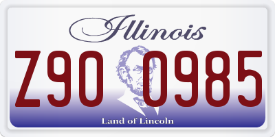 IL license plate Z900985