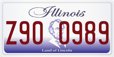 IL license plate Z900989