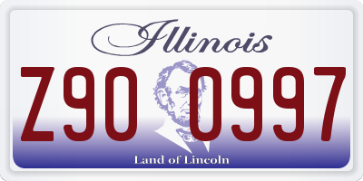 IL license plate Z900997