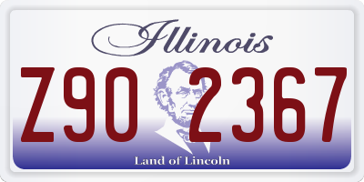 IL license plate Z902367