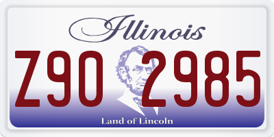 IL license plate Z902985