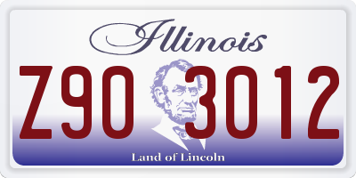 IL license plate Z903012