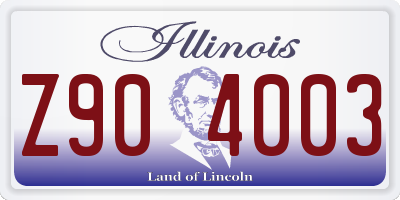 IL license plate Z904003