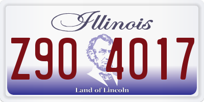 IL license plate Z904017