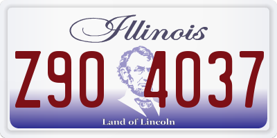 IL license plate Z904037