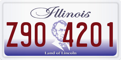 IL license plate Z904201