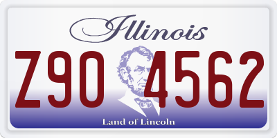 IL license plate Z904562