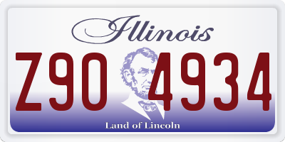 IL license plate Z904934