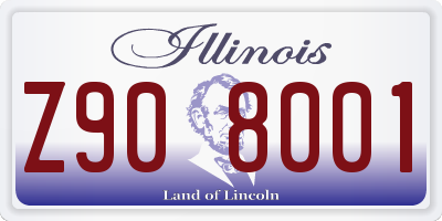 IL license plate Z908001