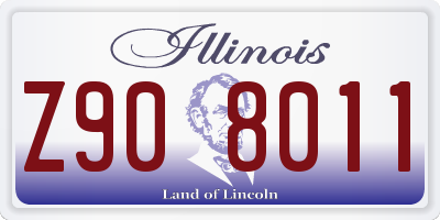 IL license plate Z908011
