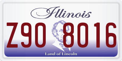 IL license plate Z908016