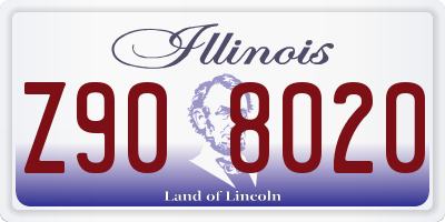 IL license plate Z908020