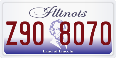IL license plate Z908070