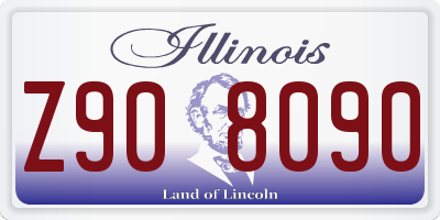 IL license plate Z908090