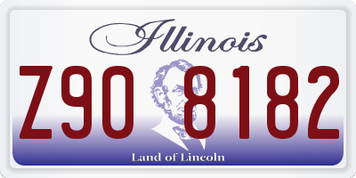 IL license plate Z908182
