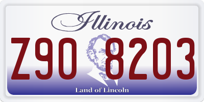 IL license plate Z908203